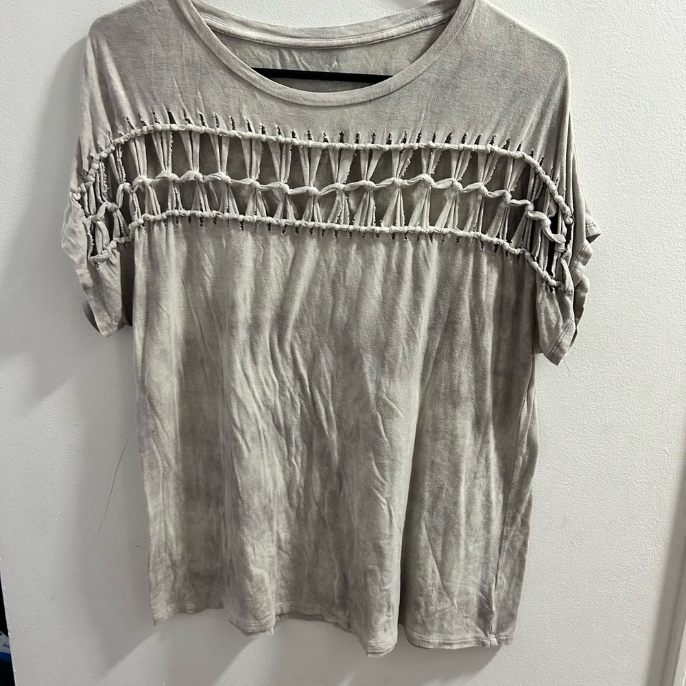 American Eagle Outfitters Women’s Gray Short‎ Sleeve Top Size L